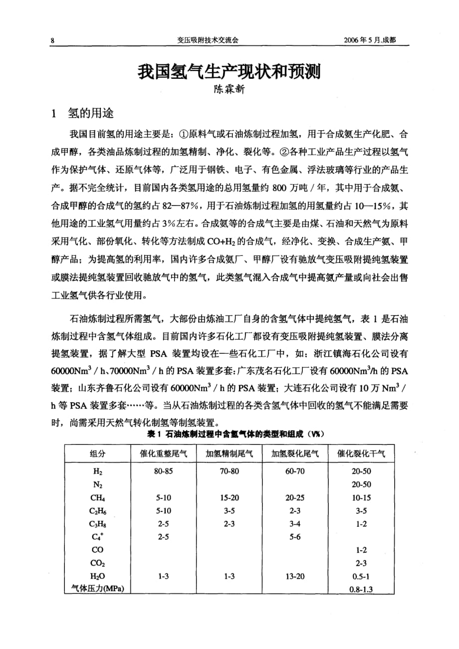 我国氢气生产现状和预测_第1页