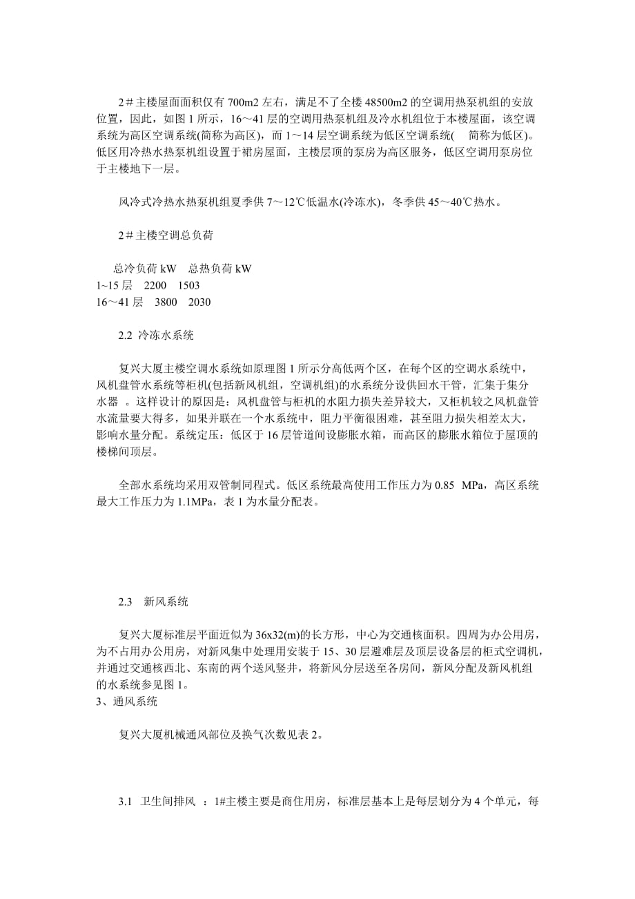 上海复兴(无锡)大厦空调通风设计简介_第2页