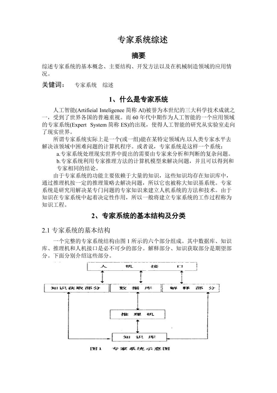 专家系统综述_第1页