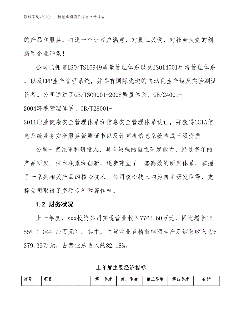 精酿啤酒项目资金申请报告_第4页