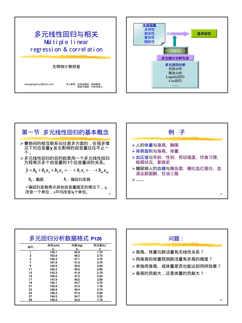 医学统计学9 多元线性回归_第1页