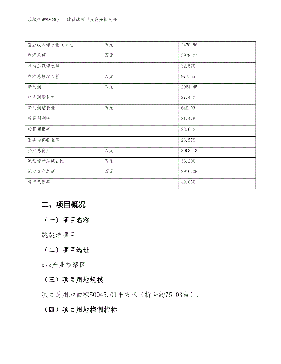 跳跳球项目投资分析报告（总投资17000万元）（75亩）_第4页