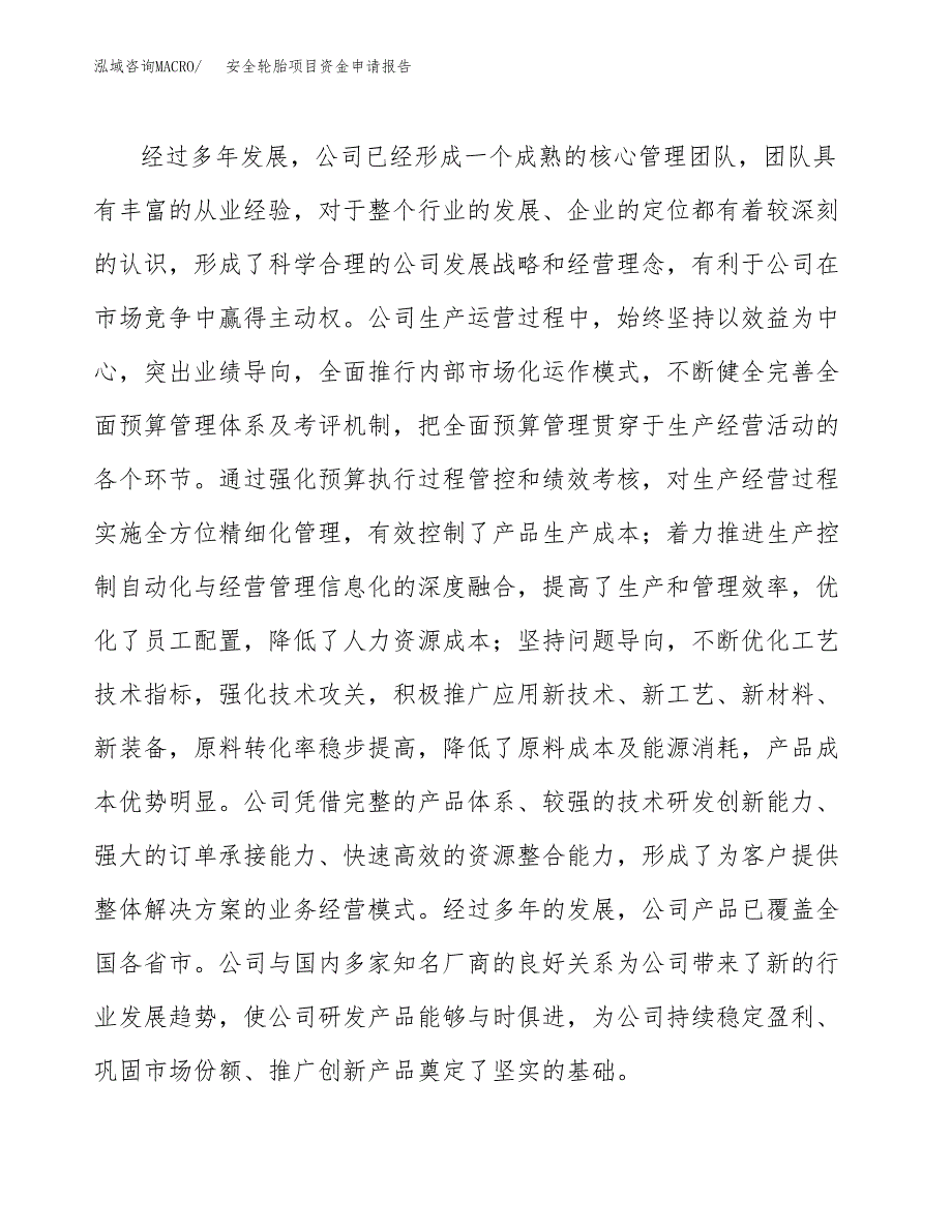 安全轮胎项目资金申请报告_第4页