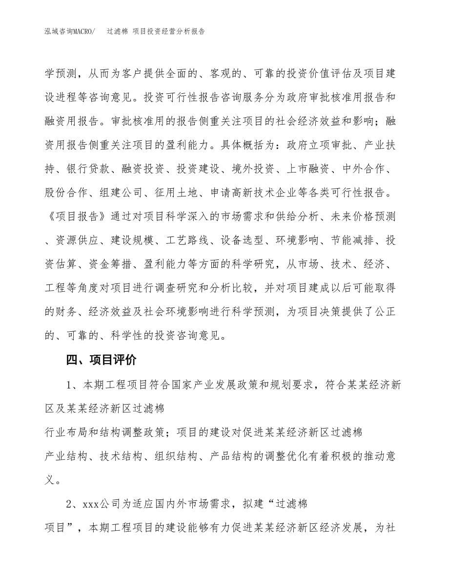 过滤棉 项目投资经营分析报告模板.docx_第5页