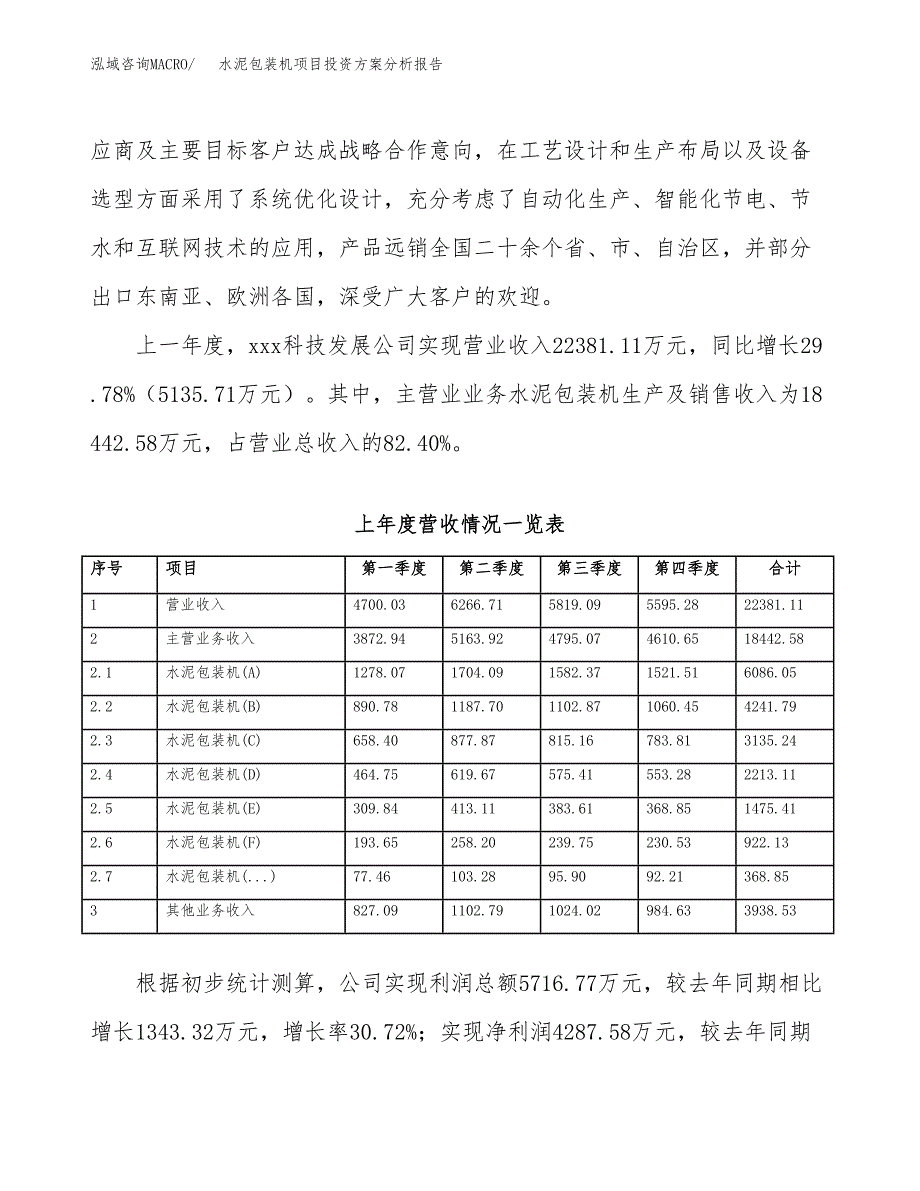 水泥包装机项目投资方案分析报告.docx_第2页