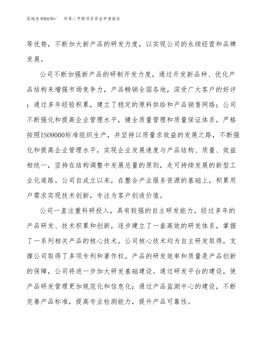 间苯二甲胺项目资金申请报告_第4页