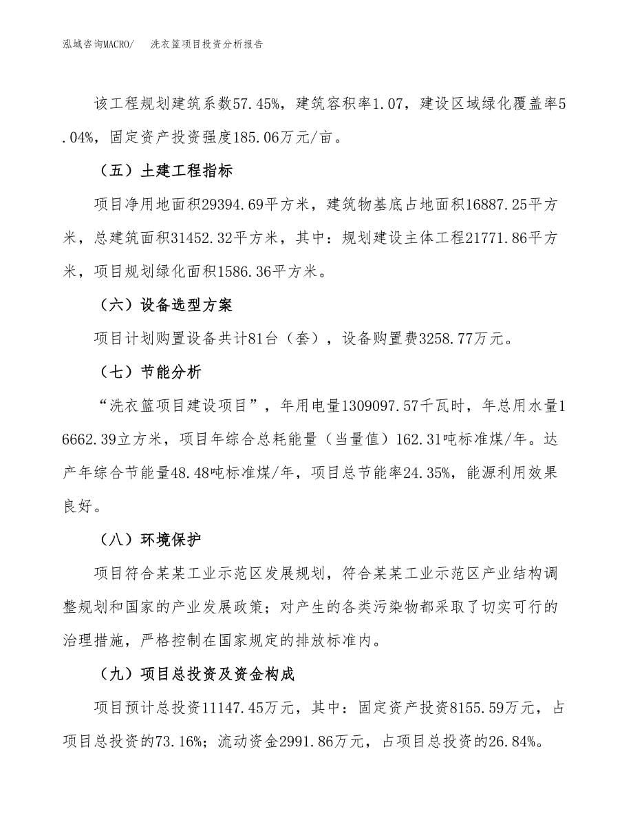 洗衣篮项目投资分析报告（总投资11000万元）（44亩）_第5页