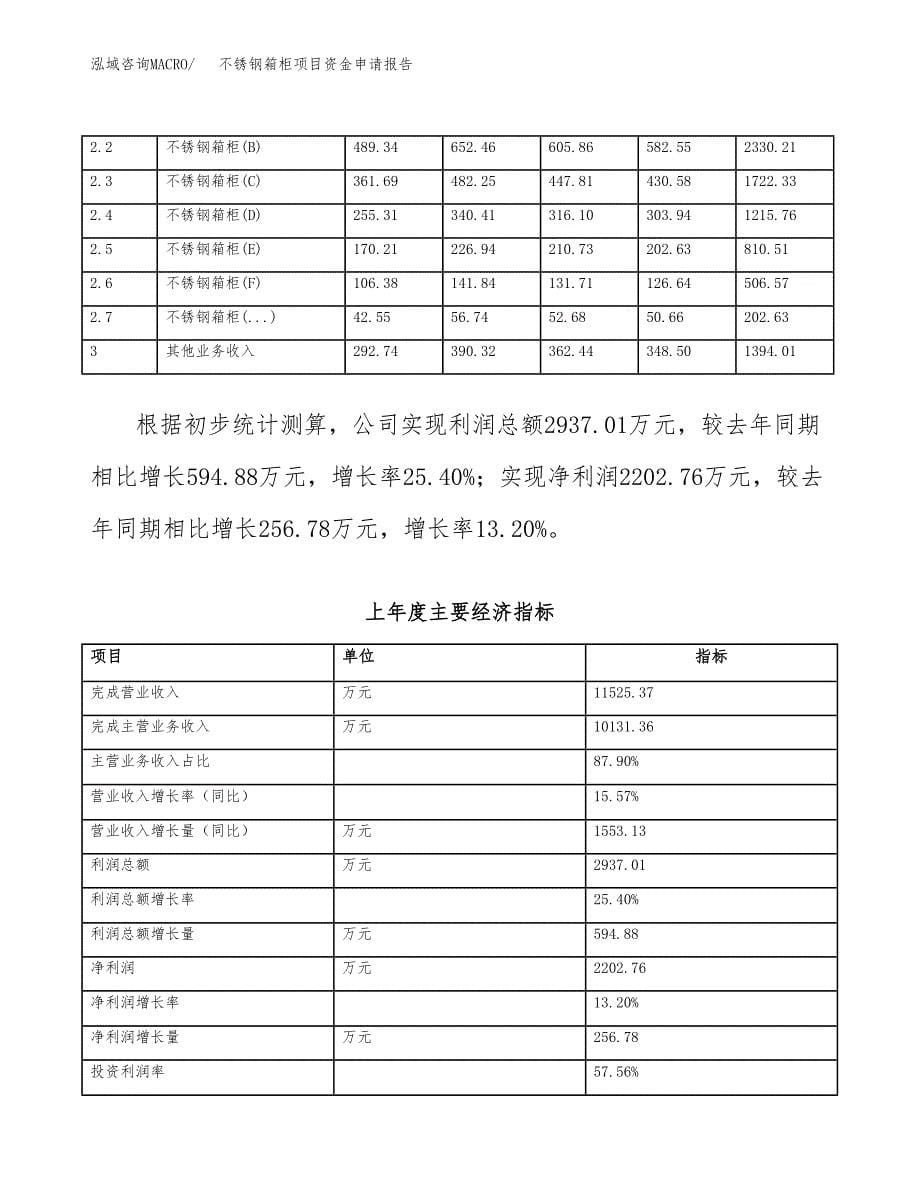 不锈钢箱柜项目资金申请报告_第5页