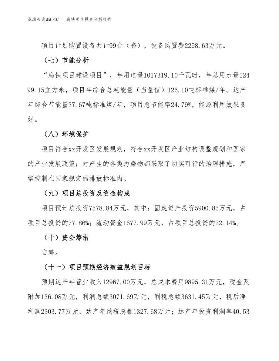 扁铁项目投资分析报告（总投资8000万元）（32亩）_第5页