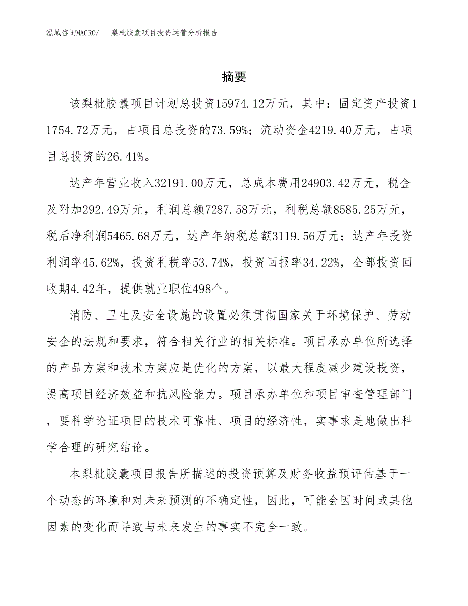 梨枇胶囊项目投资运营分析报告参考模板.docx_第2页