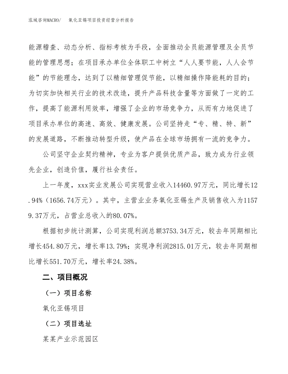 氧化亚锡项目投资经营分析报告模板.docx_第2页