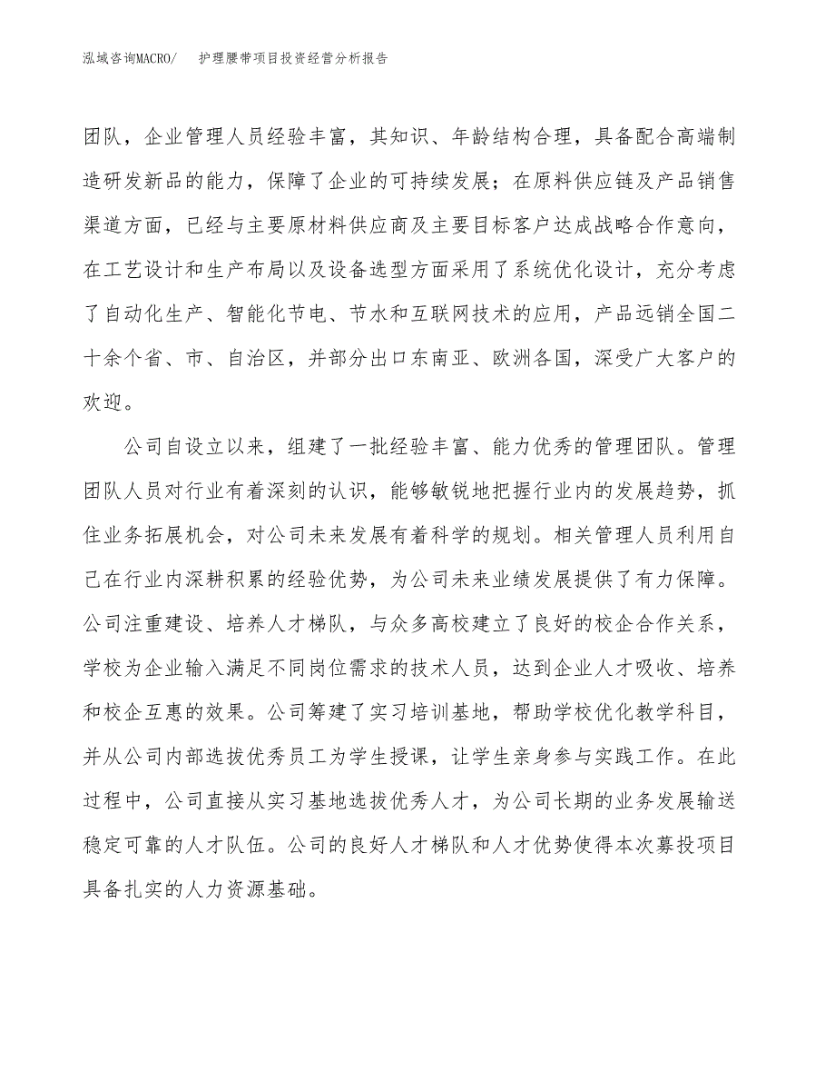 护理腰带项目投资经营分析报告模板.docx_第2页