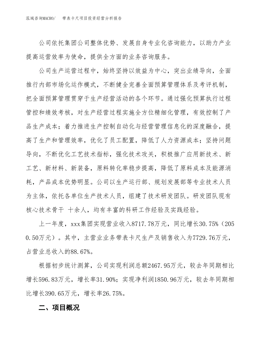 带表卡尺项目投资经营分析报告模板.docx_第2页