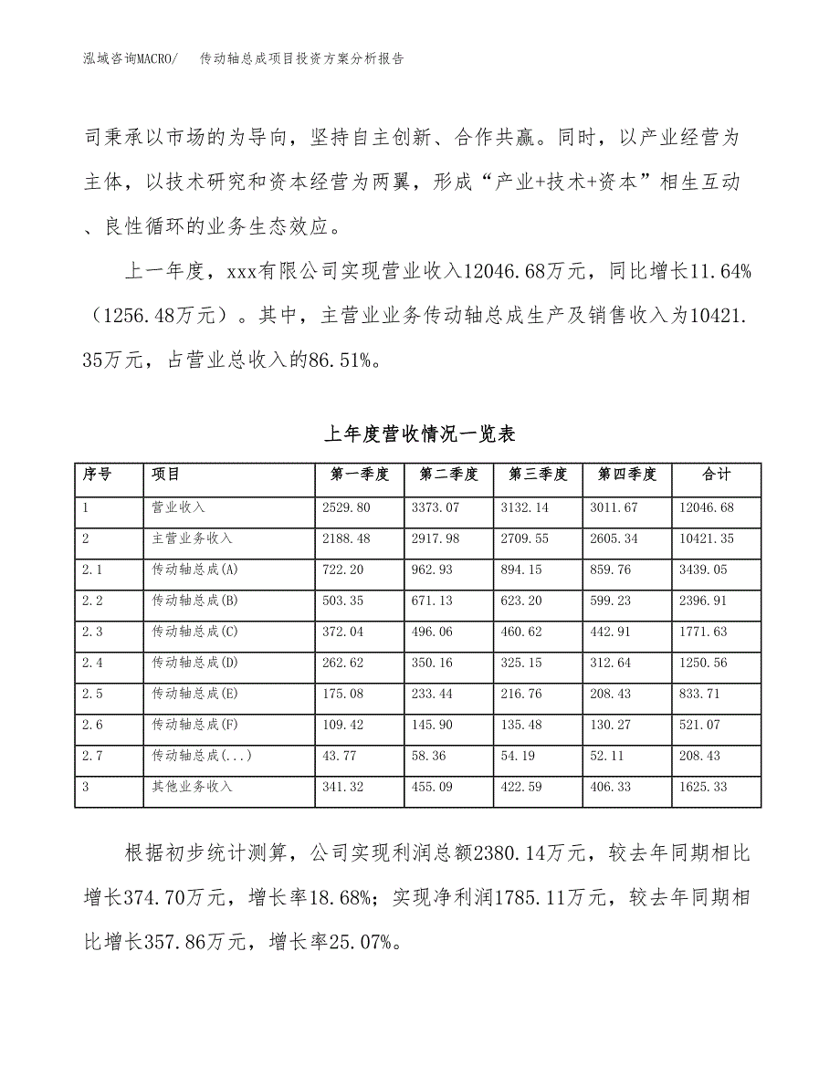 传动轴总成项目投资方案分析报告.docx_第2页