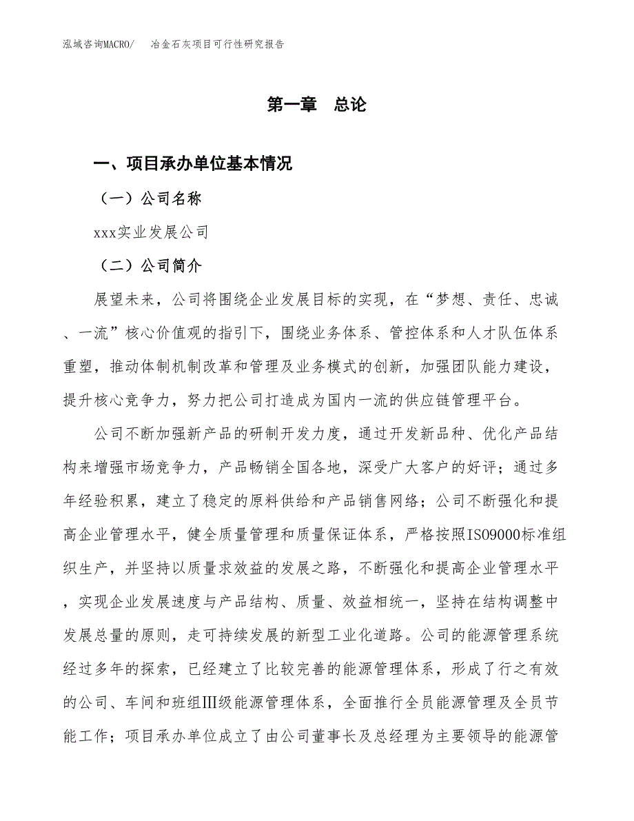 冶金石灰项目可行性研究报告汇报设计.docx_第4页