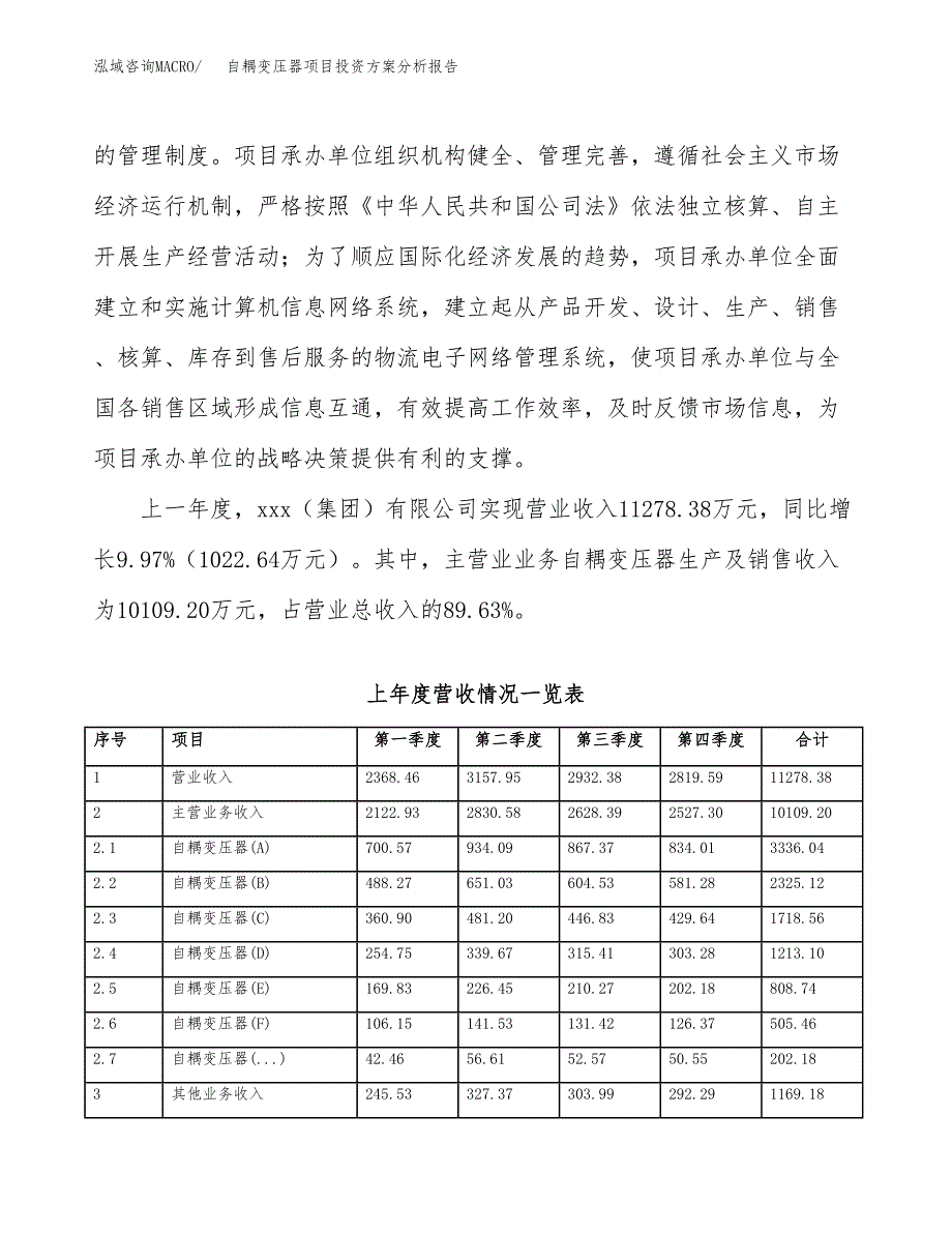 自耦变压器项目投资方案分析报告.docx_第2页