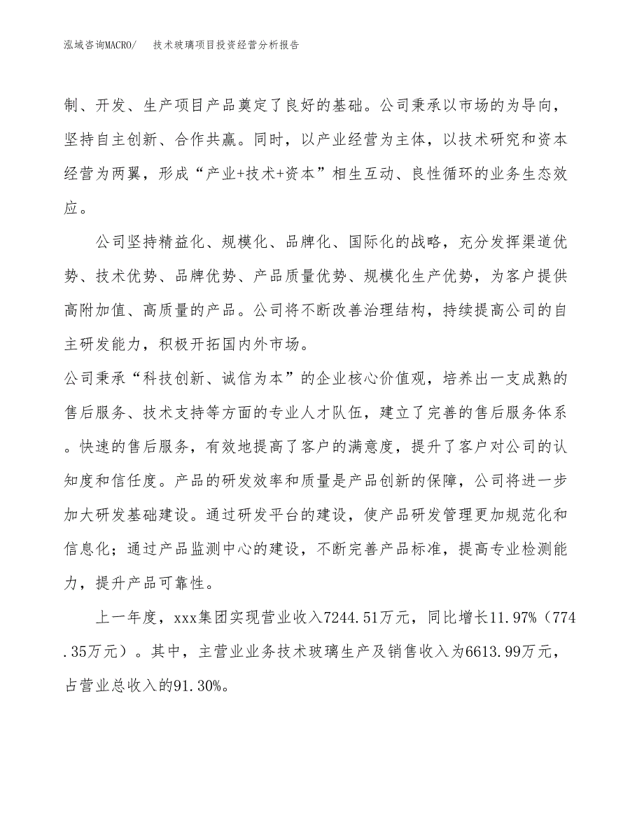 技术玻璃项目投资经营分析报告模板.docx_第2页