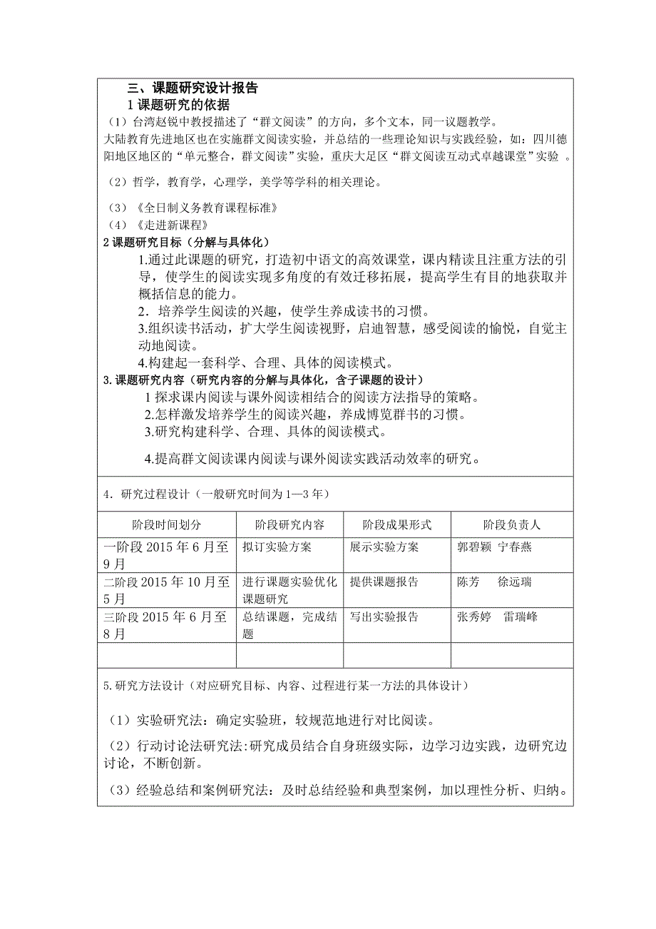 群文阅读中课内阅读和课外阅读相结合策略研究立项书_第4页