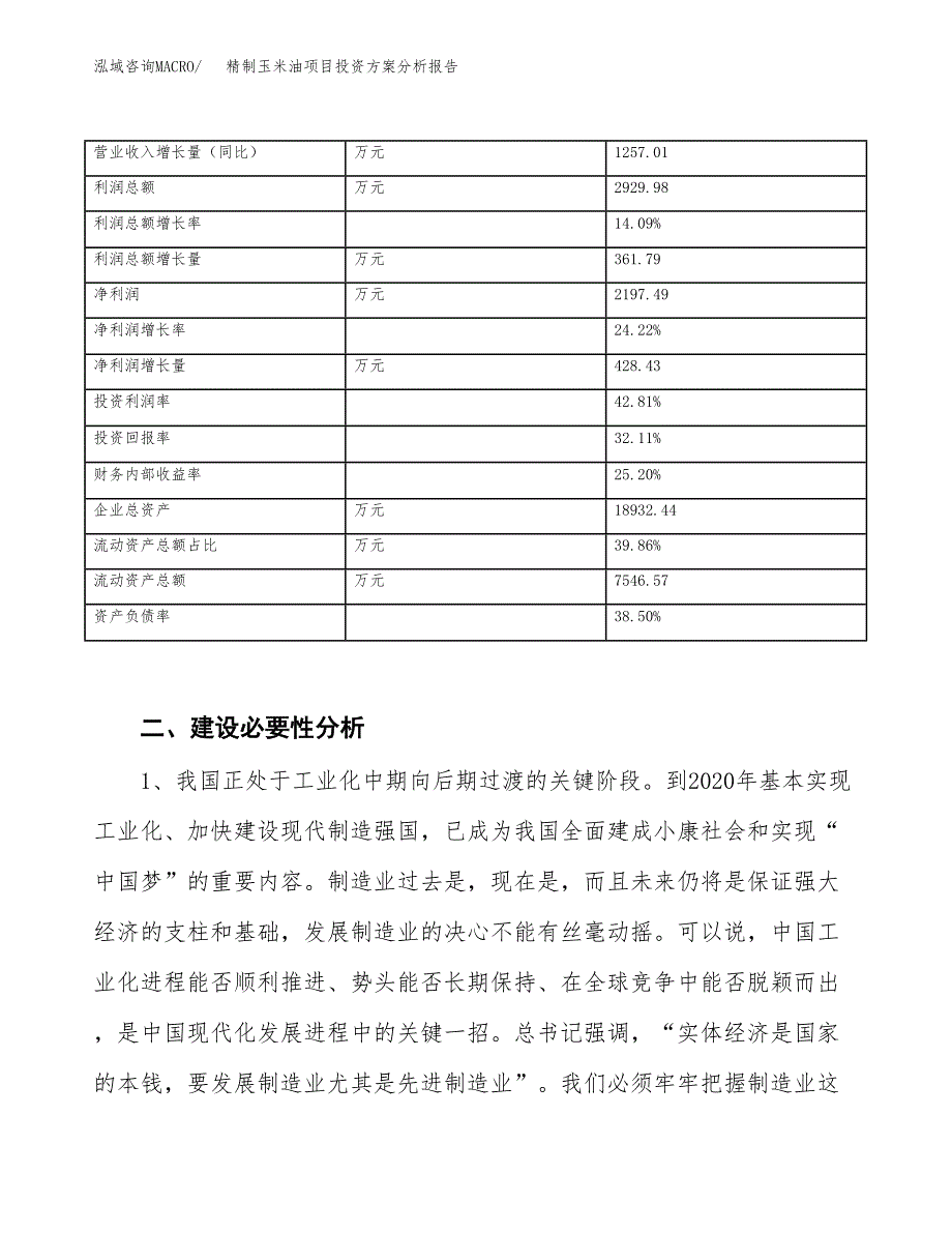 精制玉米油项目投资方案分析报告.docx_第3页