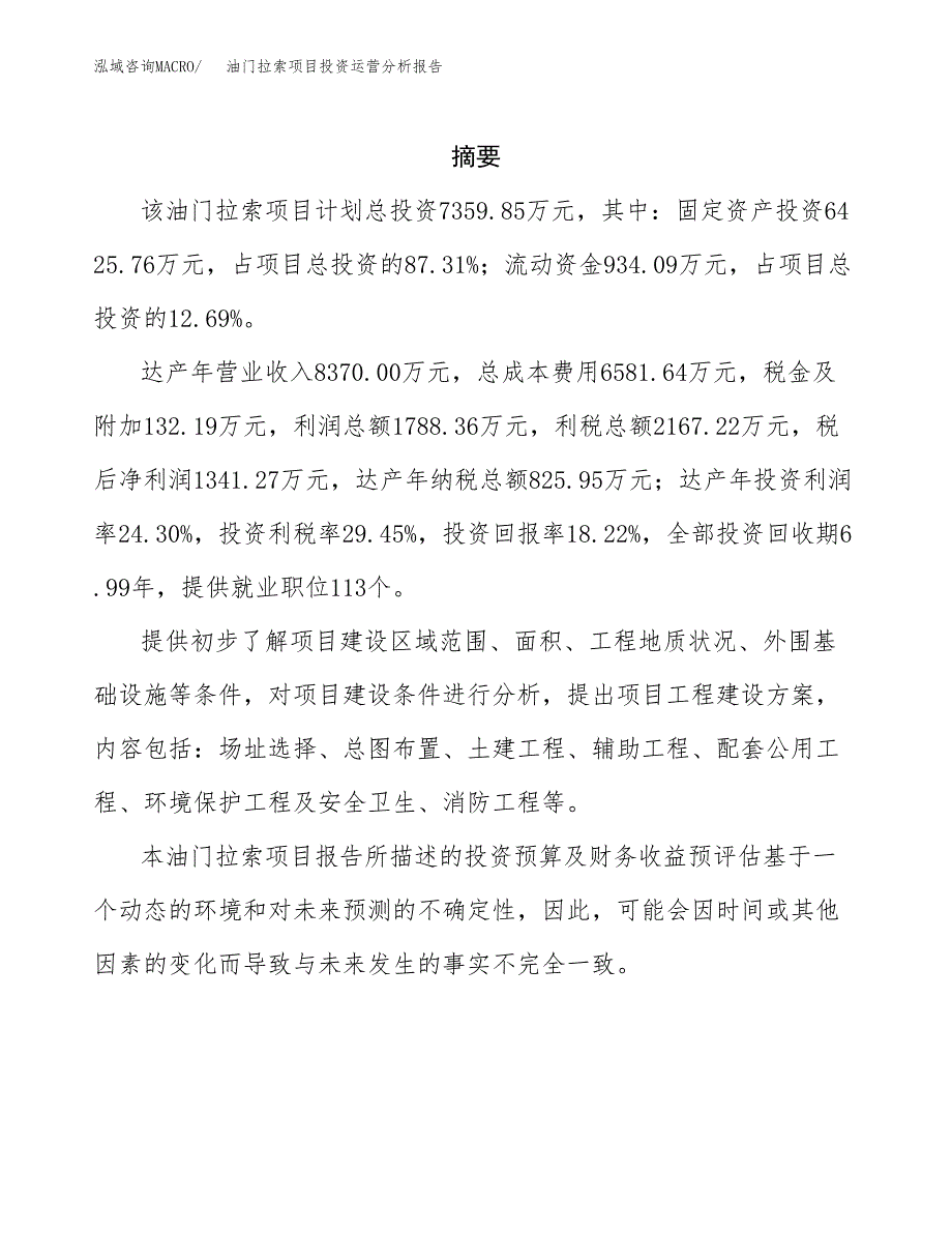 油门拉索项目投资运营分析报告参考模板.docx_第2页