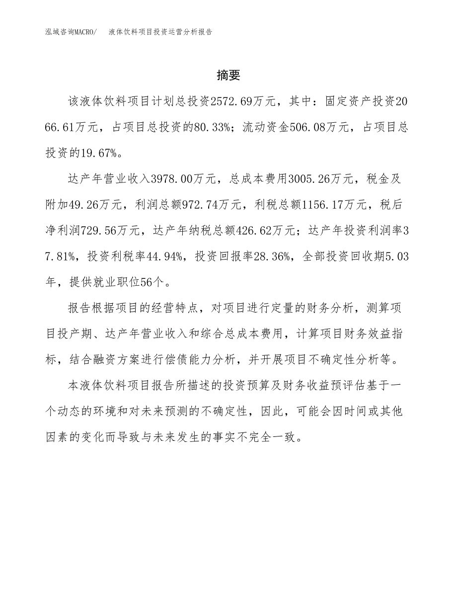 液体饮料项目投资运营分析报告参考模板.docx_第2页