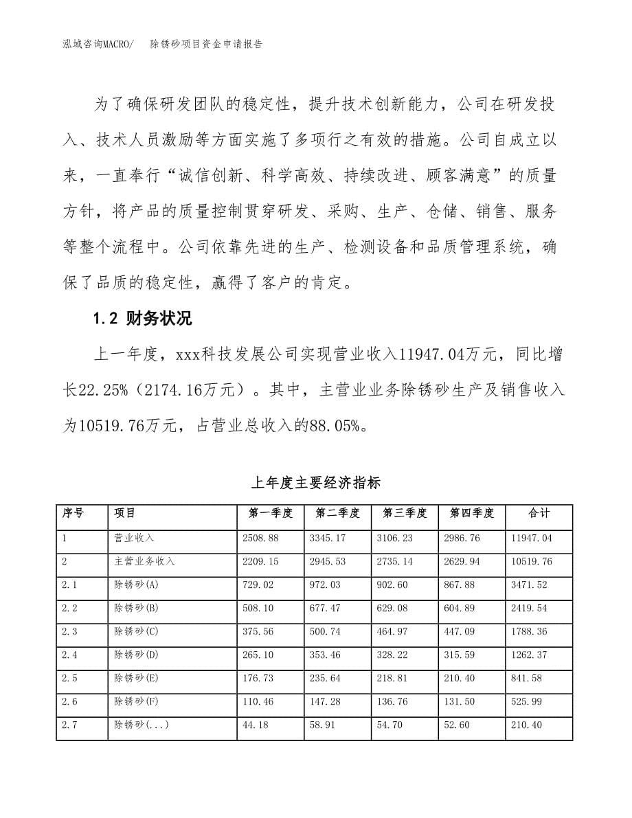 除锈砂项目资金申请报告_第5页