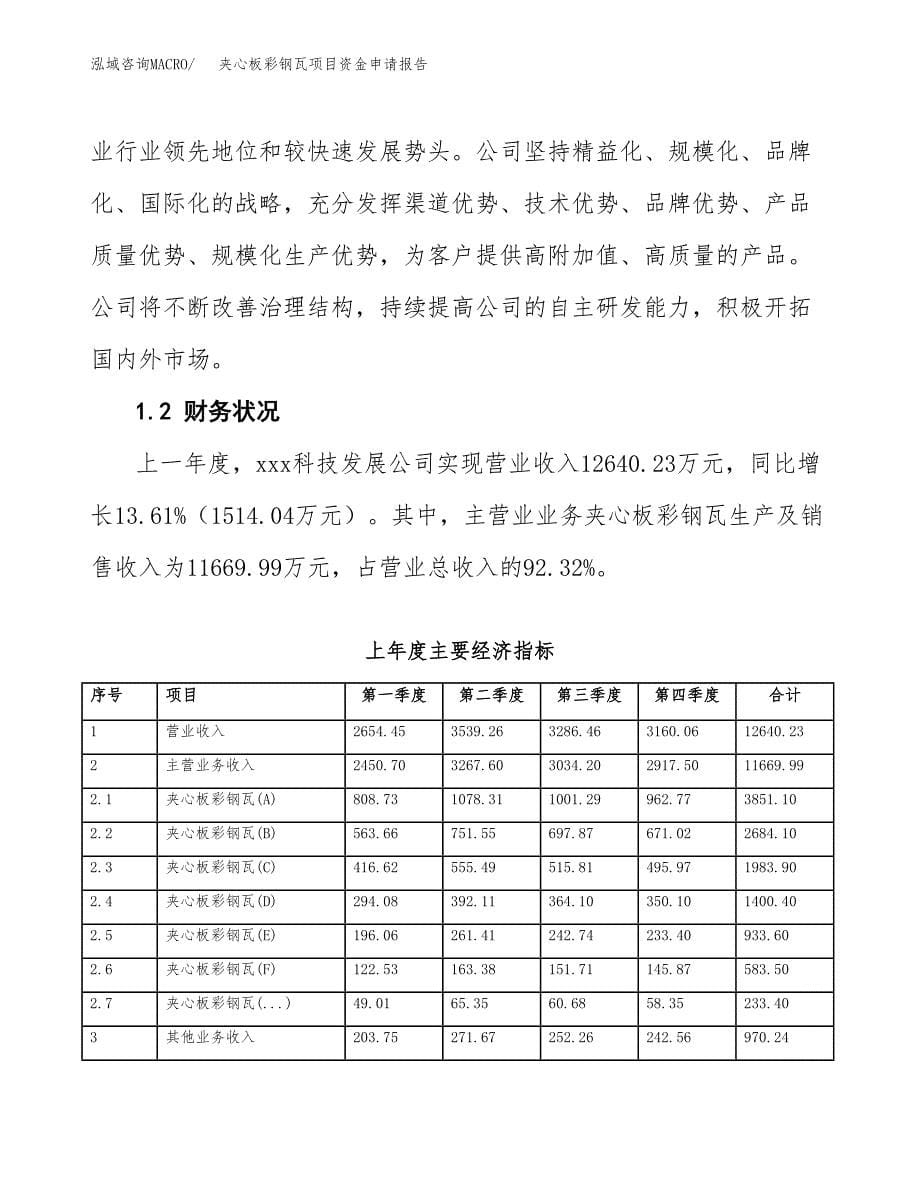 夹心板彩钢瓦项目资金申请报告_第5页