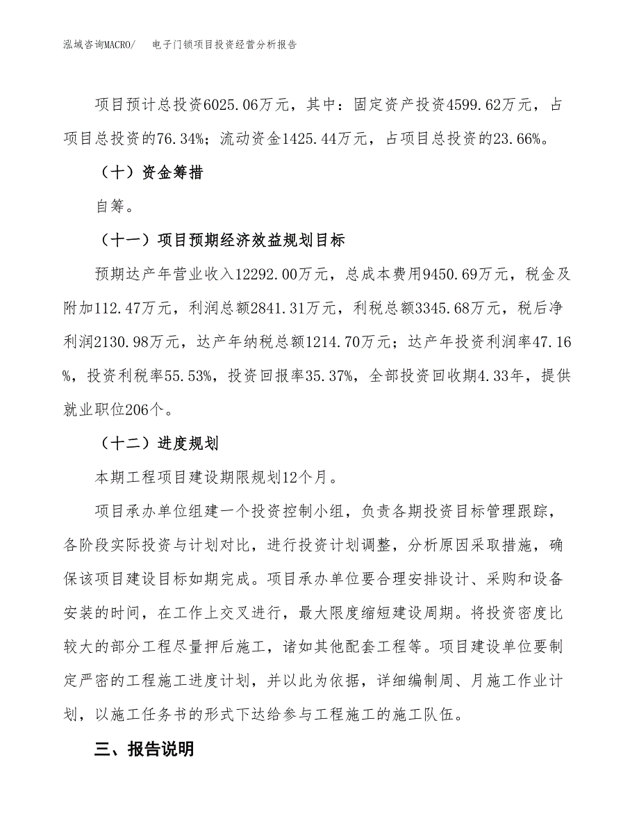 电子门锁项目投资经营分析报告模板.docx_第4页