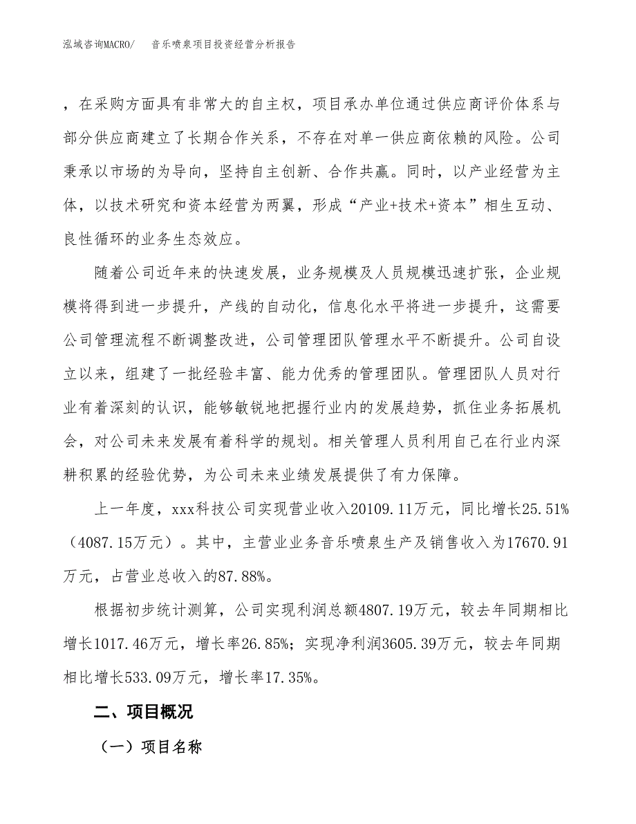 音乐喷泉项目投资经营分析报告模板.docx_第2页