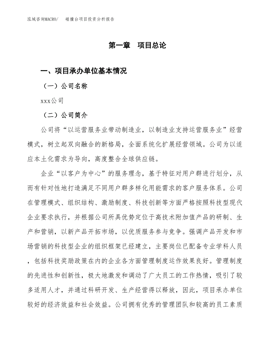 碰撞台项目投资分析报告（总投资8000万元）（38亩）_第2页