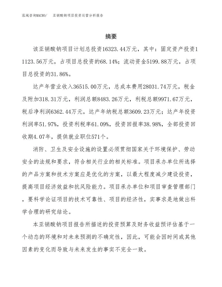 亚销酸钠项目投资运营分析报告参考模板.docx_第2页