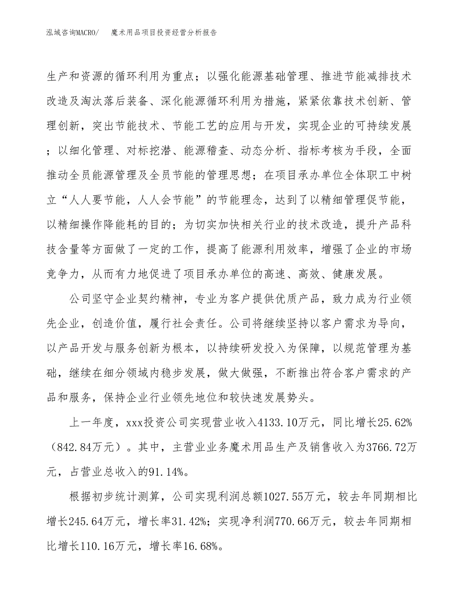 魔术用品项目投资经营分析报告模板.docx_第2页