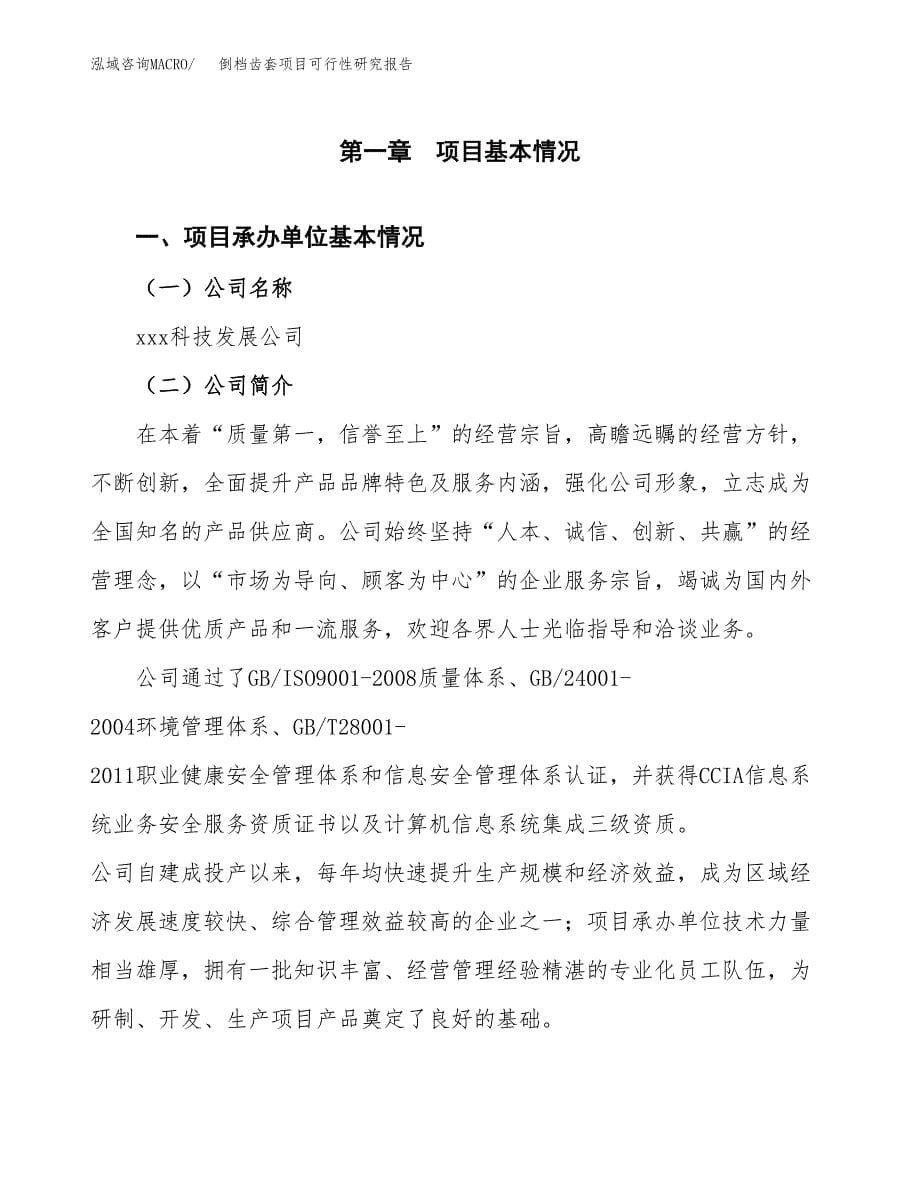 倒档齿套项目可行性研究报告汇报设计.docx_第5页