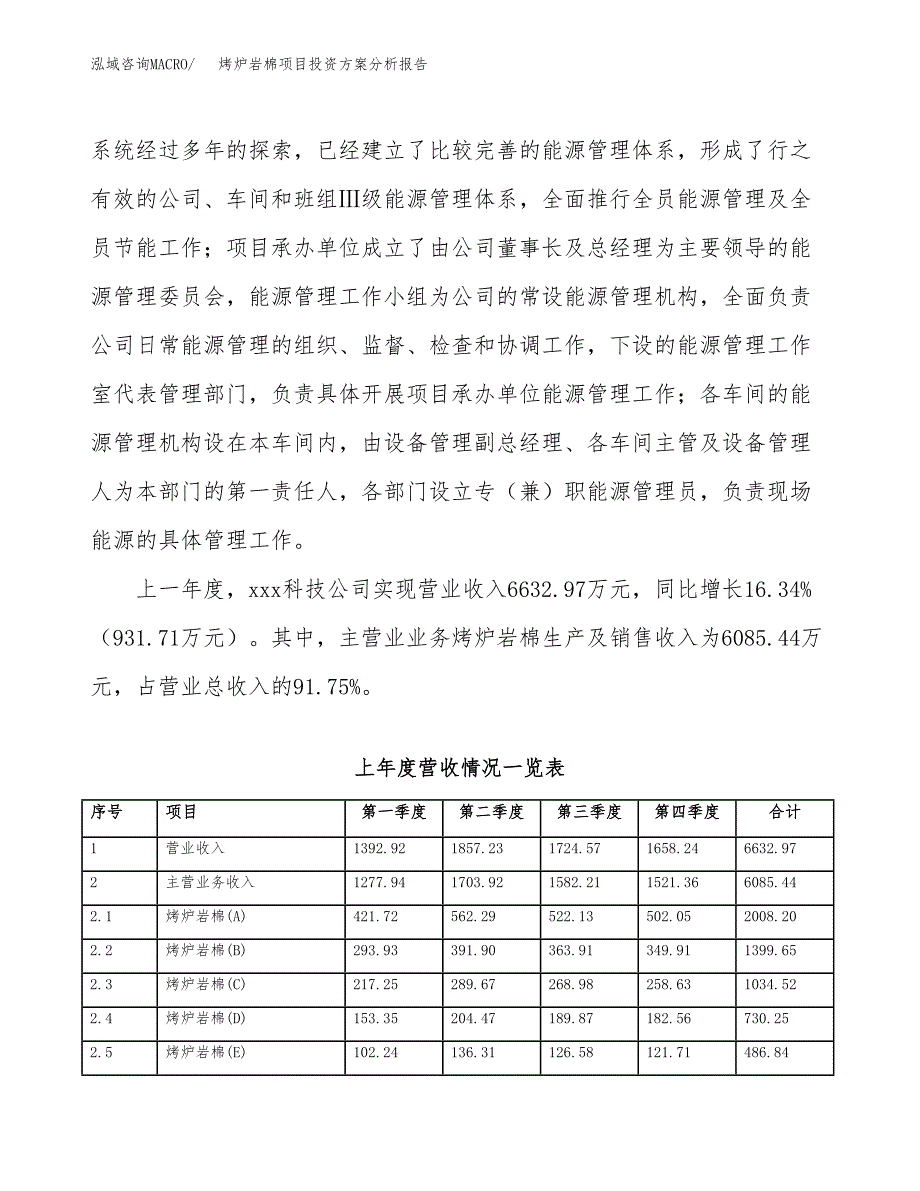 烤炉岩棉项目投资方案分析报告.docx_第2页