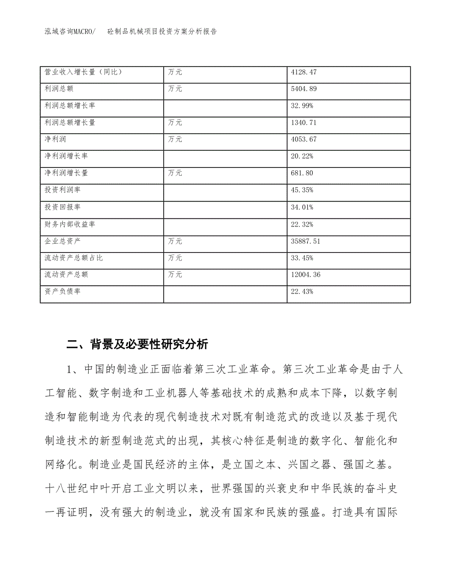 砼制品机械项目投资方案分析报告.docx_第3页