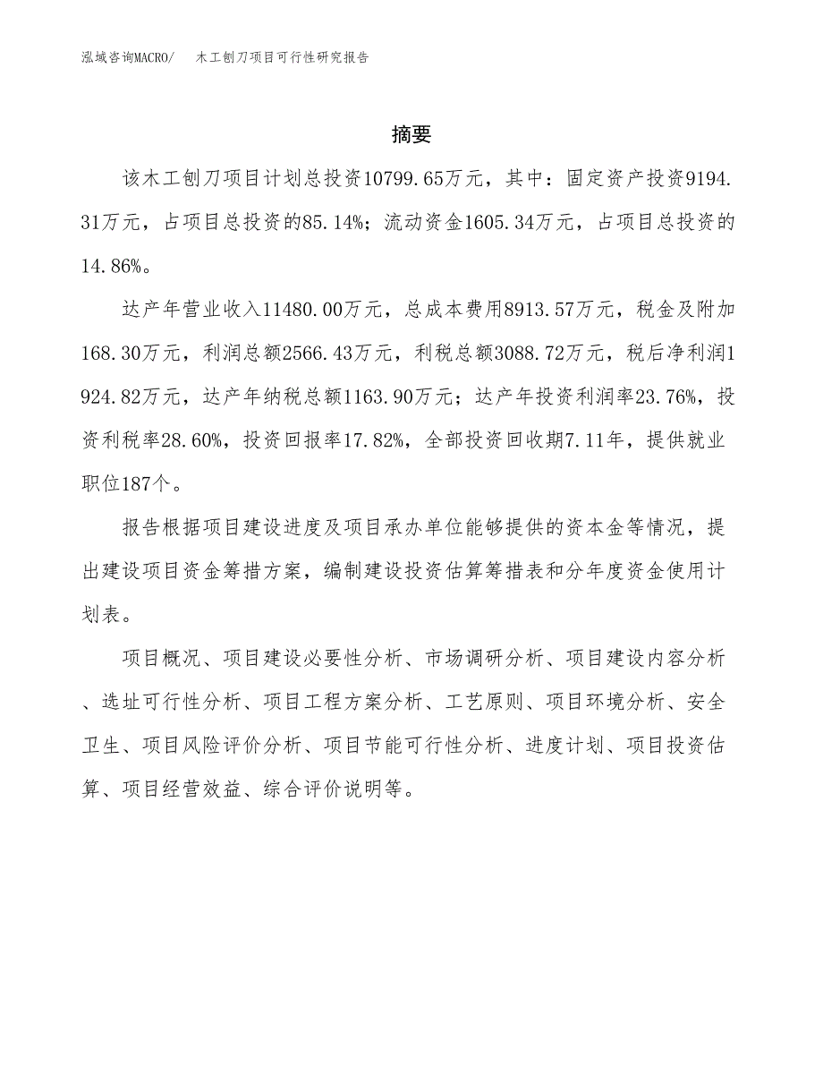 木工刨刀项目可行性研究报告汇报设计.docx_第2页