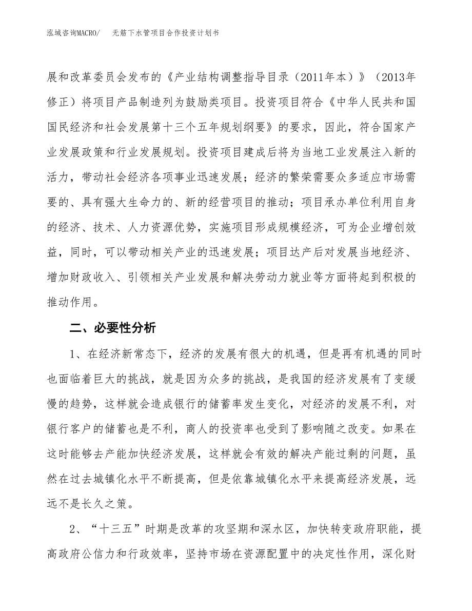 无筋下水管项目合作投资计划书.docx_第5页