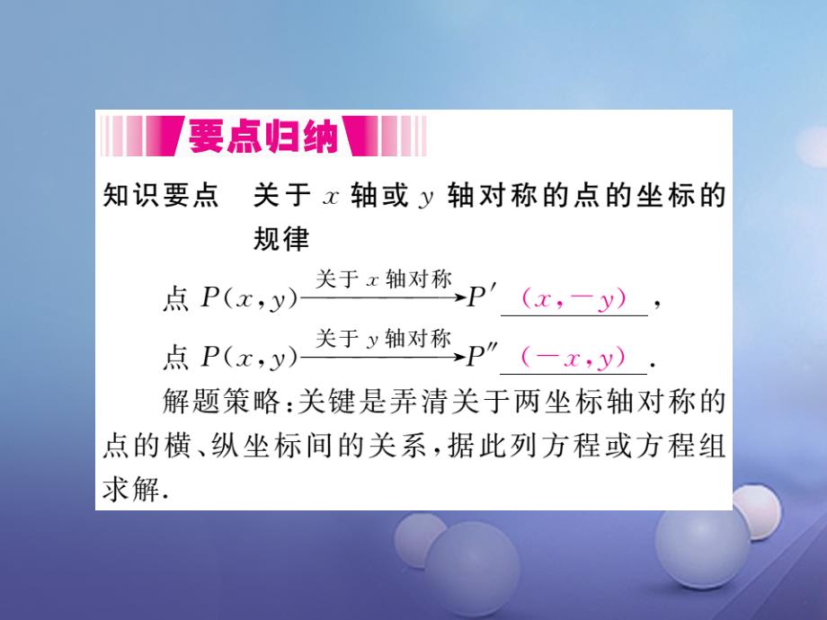 2017秋八年级数学上册 13.2 第2课时 用坐标表示轴对称（小册子）课件 （新版）新人教版_第2页