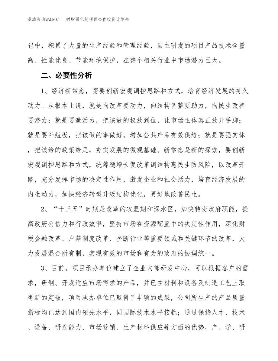 树脂固化剂项目合作投资计划书.docx_第5页