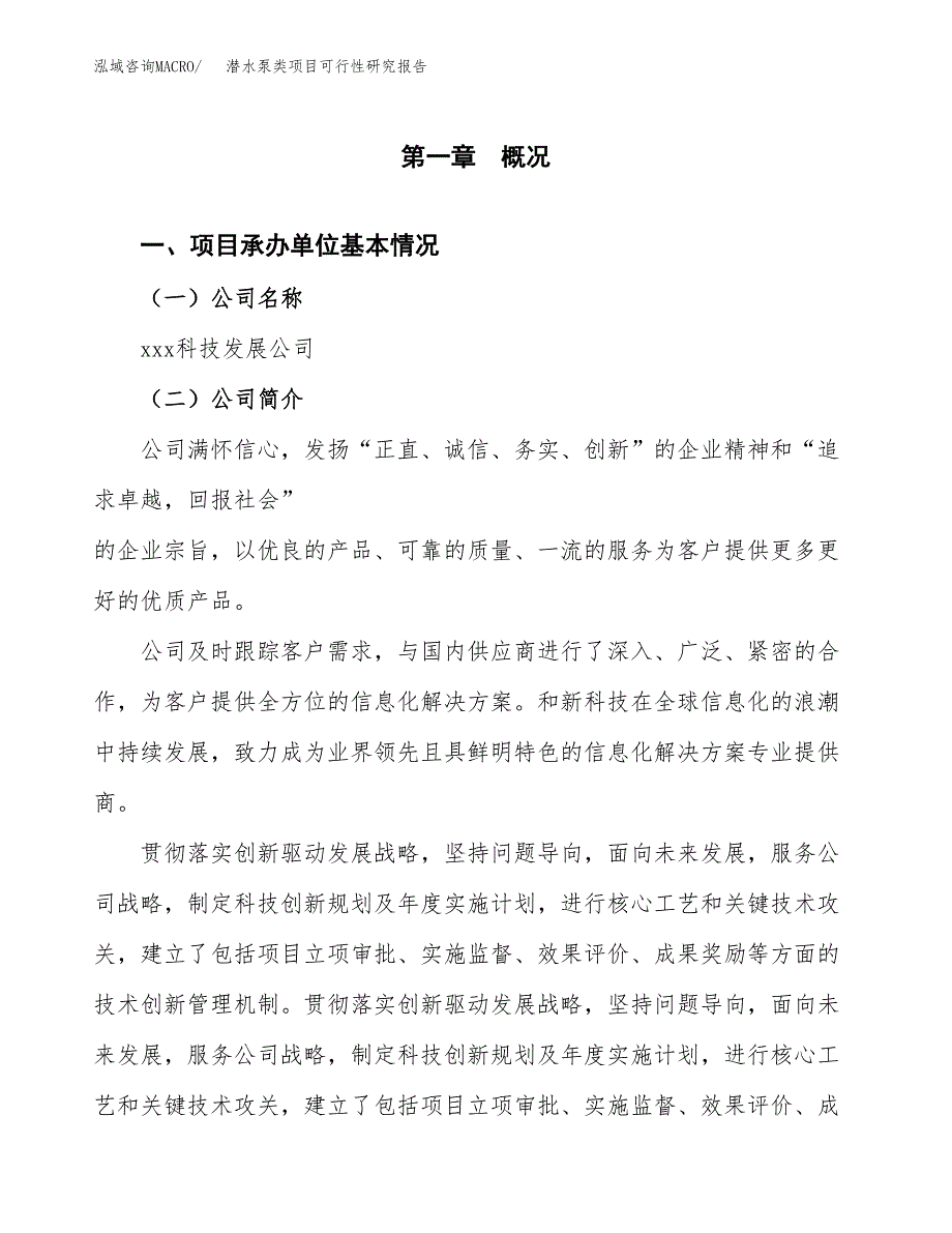 潜水泵类项目可行性研究报告汇报设计.docx_第4页