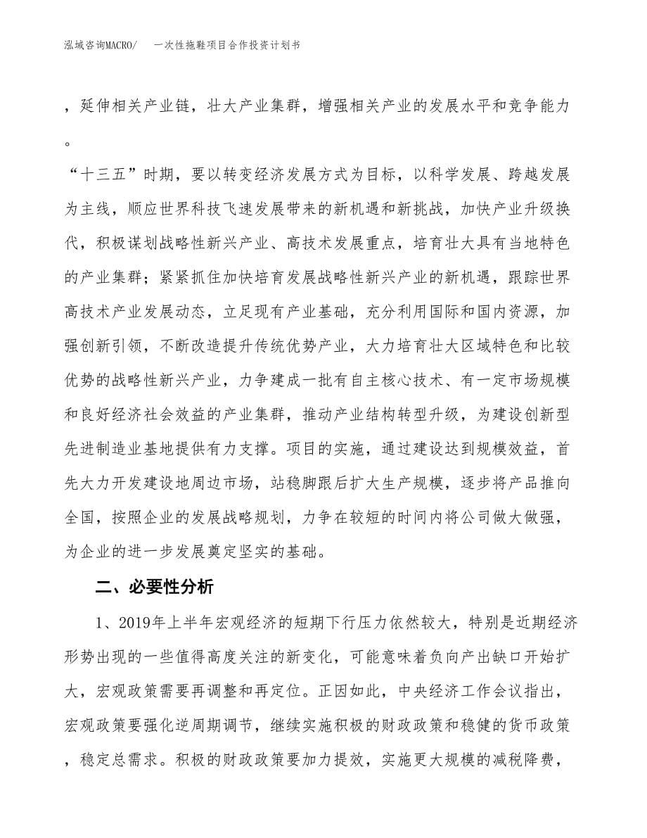 一次性拖鞋项目合作投资计划书.docx_第5页