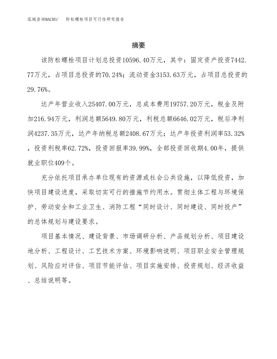 防松螺栓项目可行性研究报告汇报设计.docx_第2页