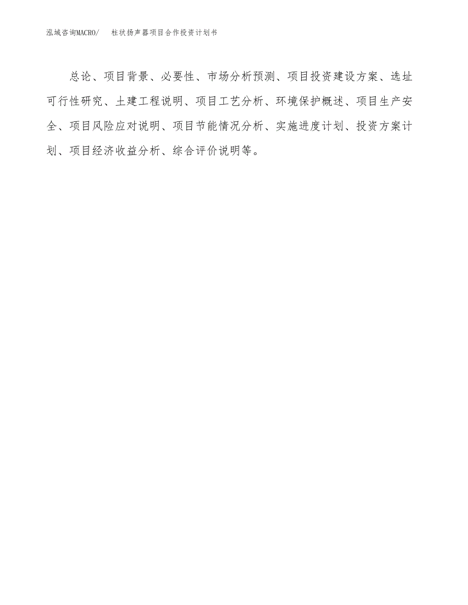 柱状扬声器项目合作投资计划书.docx_第3页