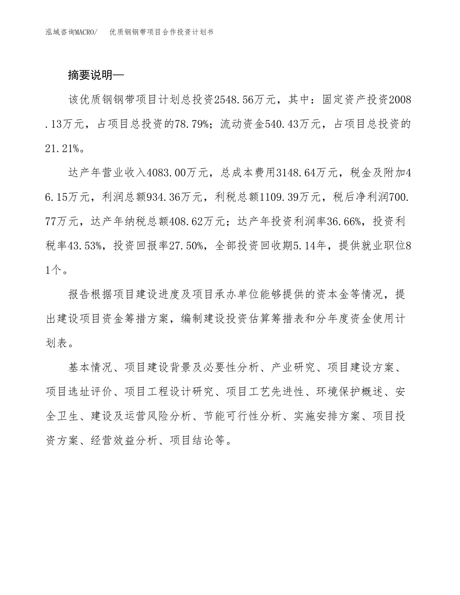 优质钢钢带项目合作投资计划书.docx_第2页