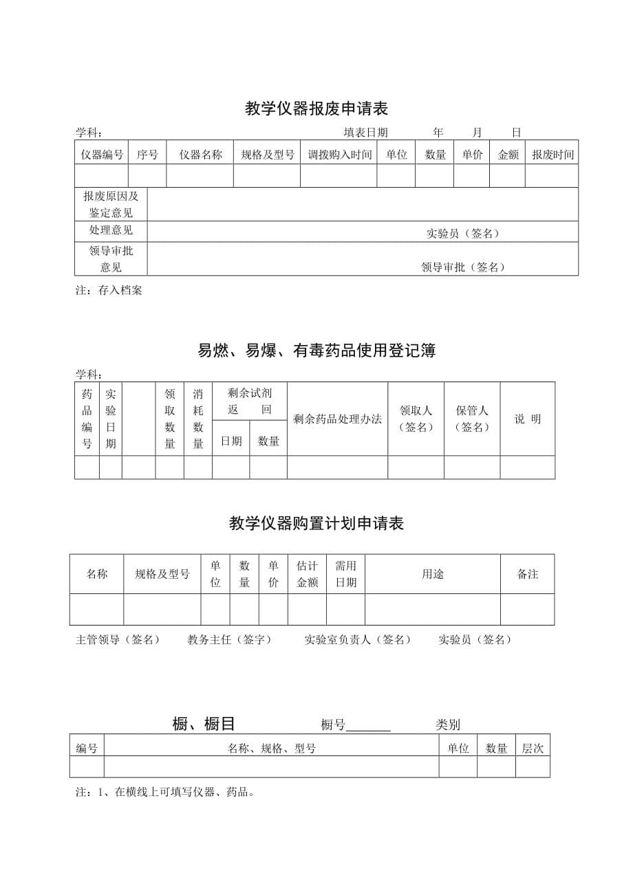 甘州区学校实验室及实验教学档案管理表格[1]_第5页