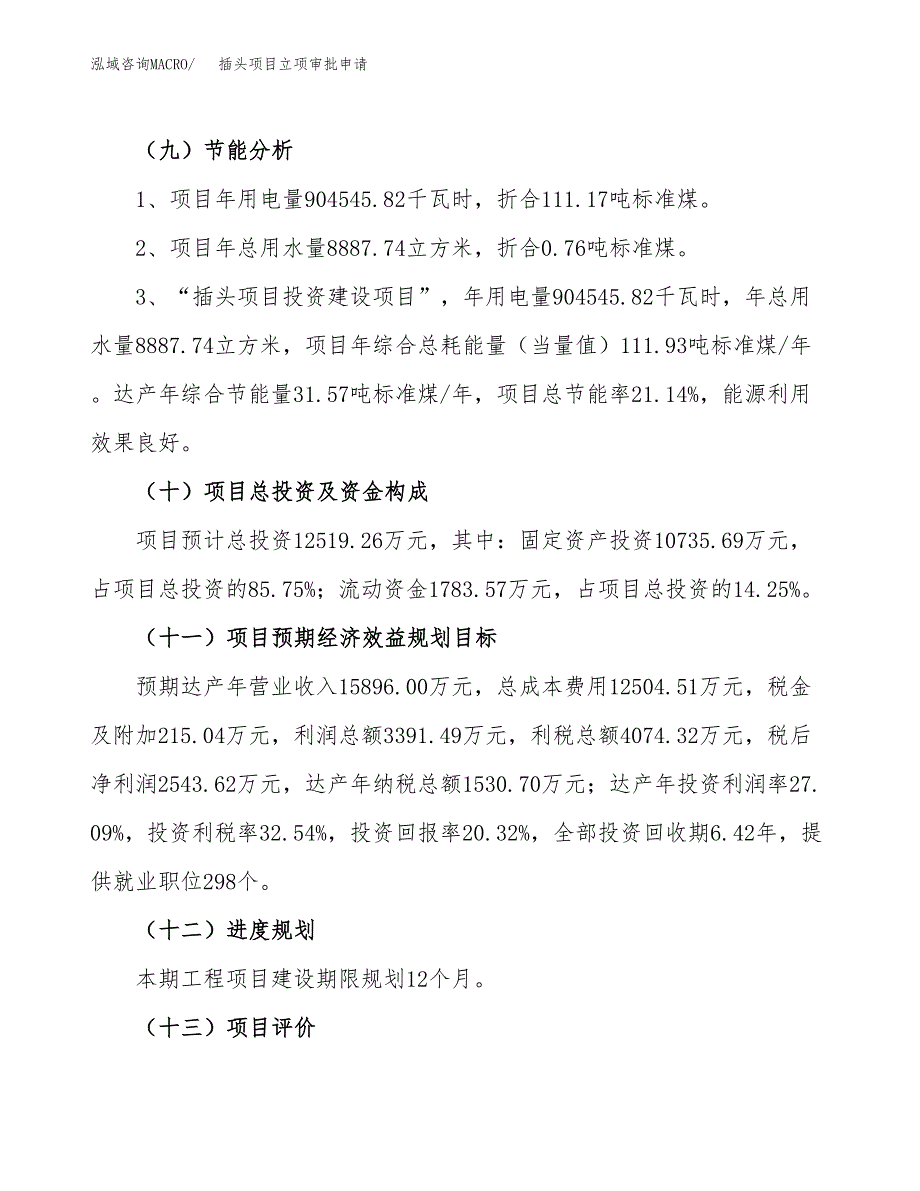 插头项目立项审批申请（模板）_第4页