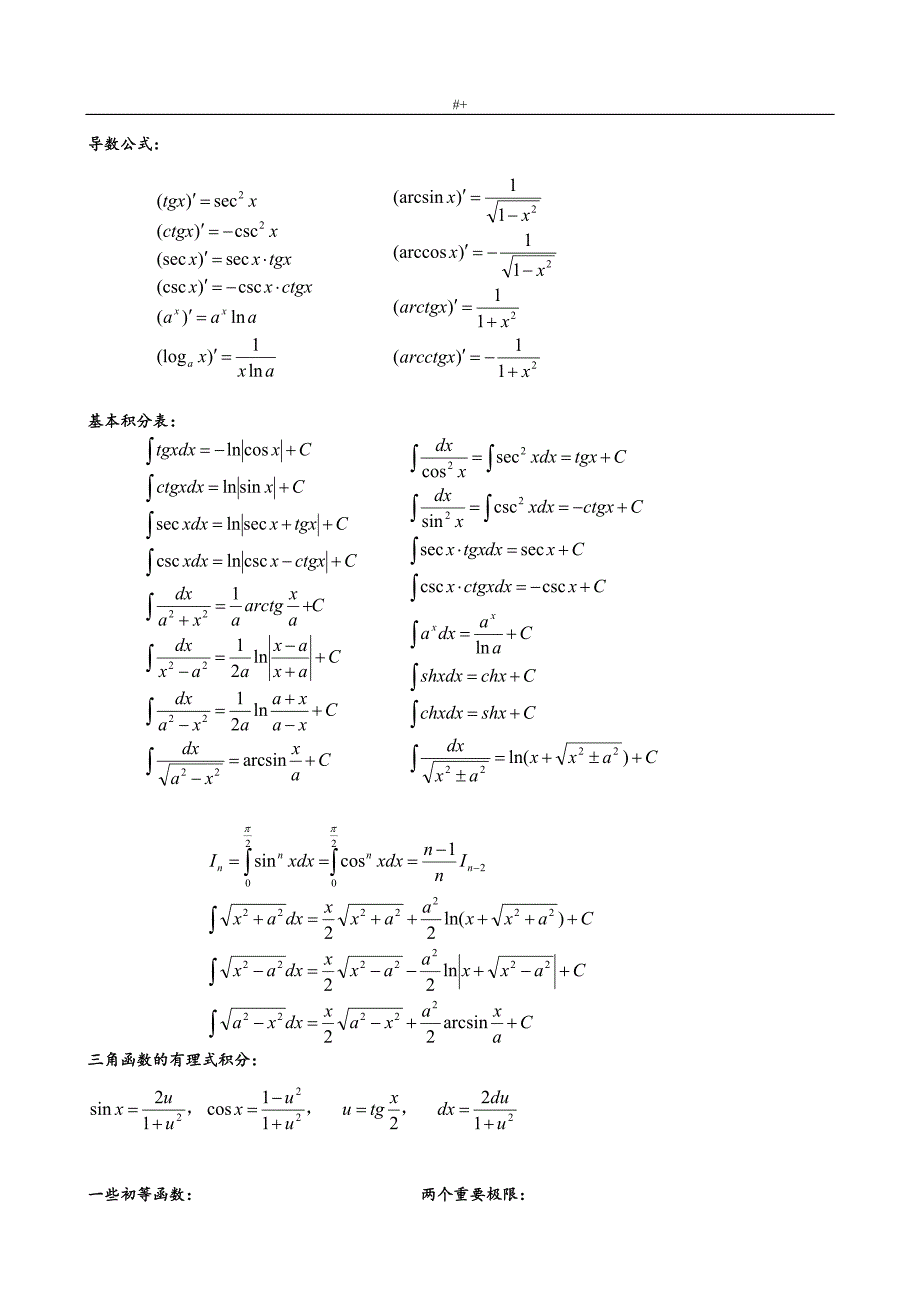 最完整编辑高数定律公式资料大全,赶紧收藏_第3页