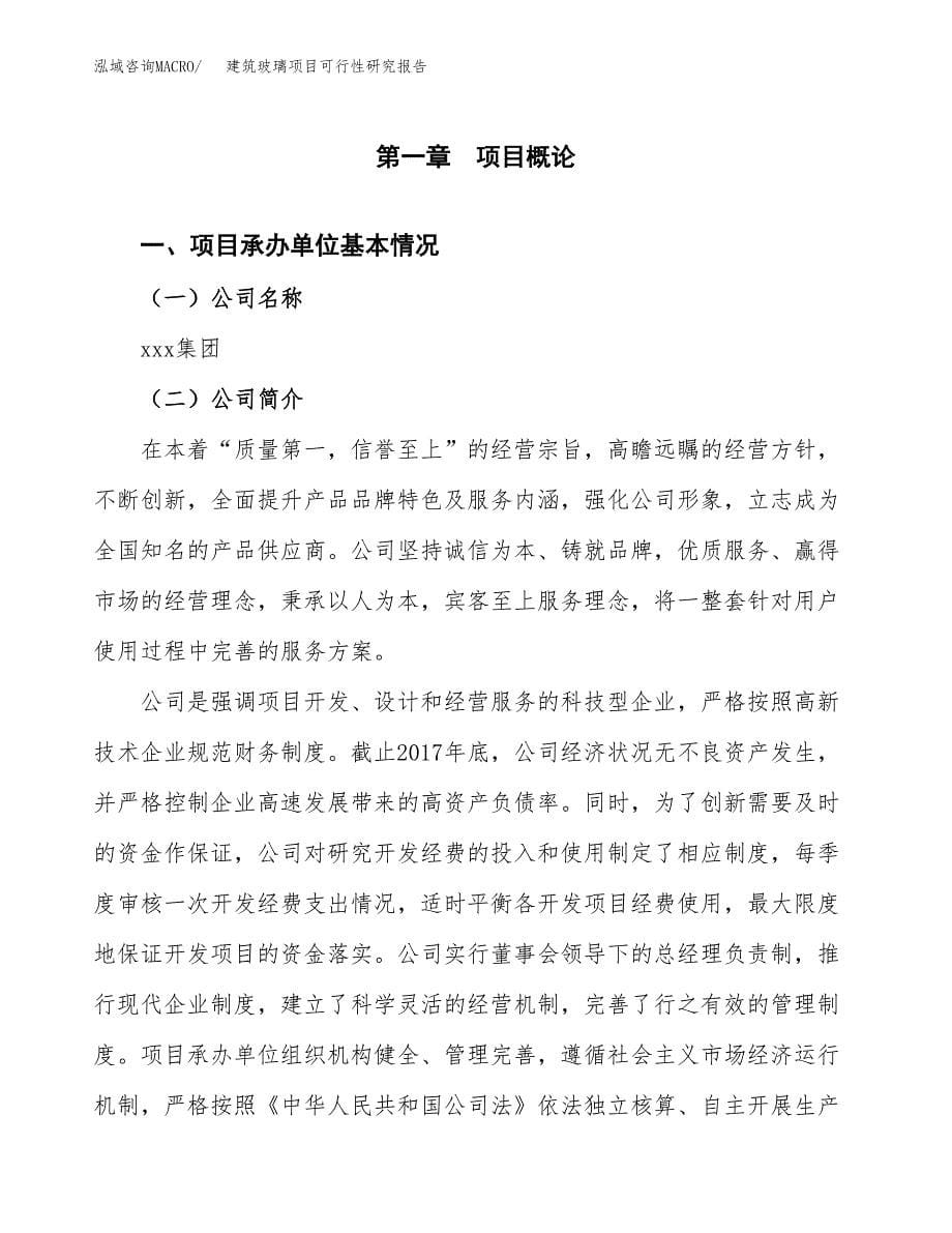 建筑玻璃项目可行性研究报告汇报设计.docx_第5页