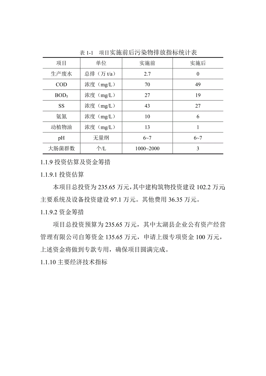 太湖县民营经济创业园中水回用示范工程项目可行性研究报告_第3页