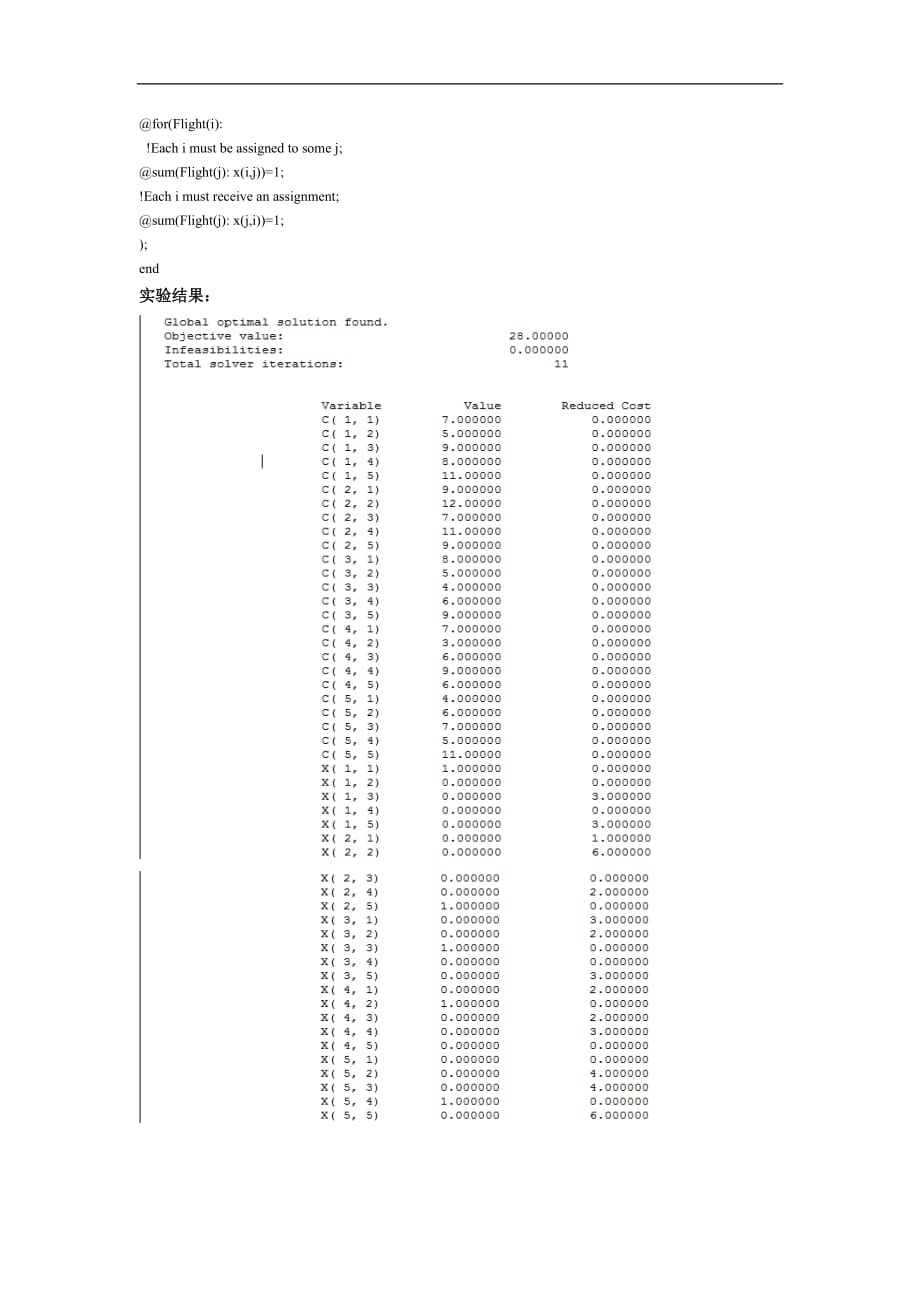 运筹学实践性题目代码及运行结果_第4页